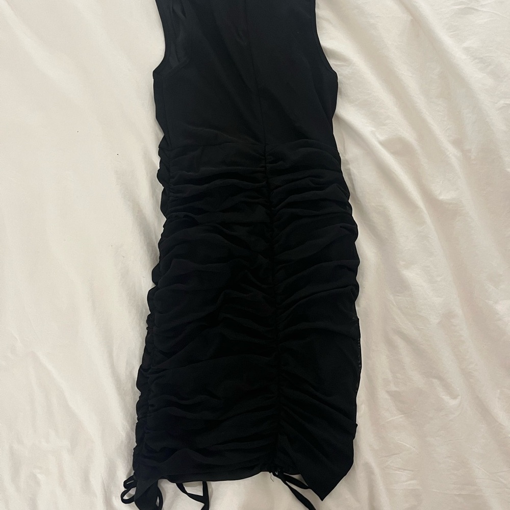 Elegant Black Ruched Dress